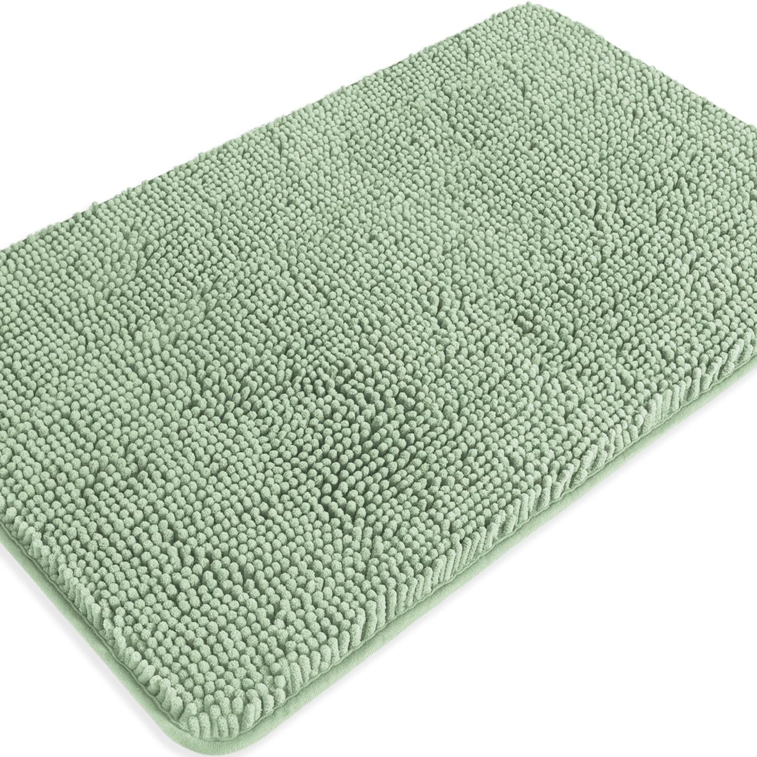 PureSwan Sea Foam Bathroom Rugs – Absorbent and Washable Bath Mat, Non-Slip, Thick Soft Chenille Bath Rugs for Bathroom Floor, Shower, Sink - 20" x 32"