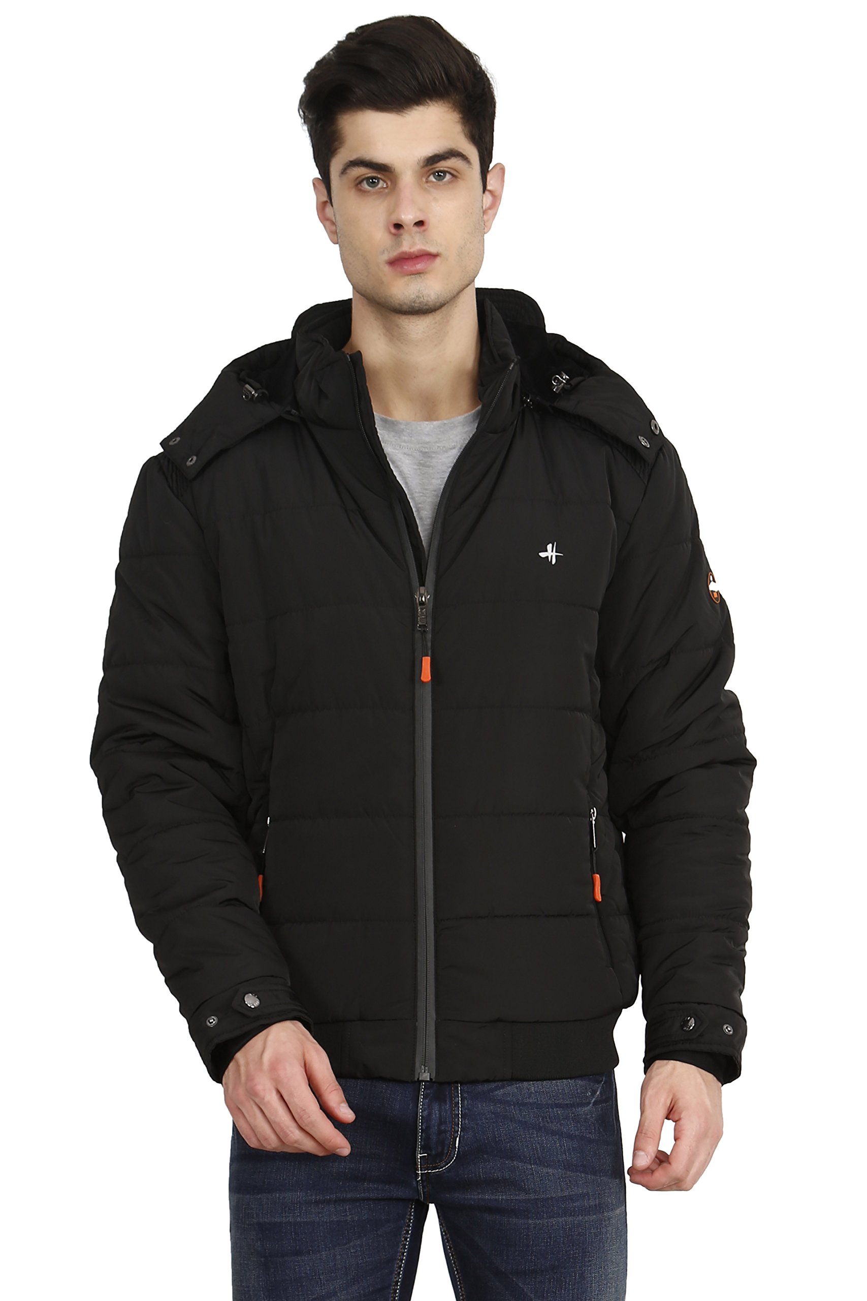 HIVERMen's Nylon Jacket Water Proof Full-Sleeved Winter Jacket with Hood For Minus Degree