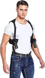 Gun Holster-Fits Compact to Large Handguns Concealed Carry Shoulder Holster with Magazine Pouch for Right and Left Hand Gun Accessories - OUXWOM