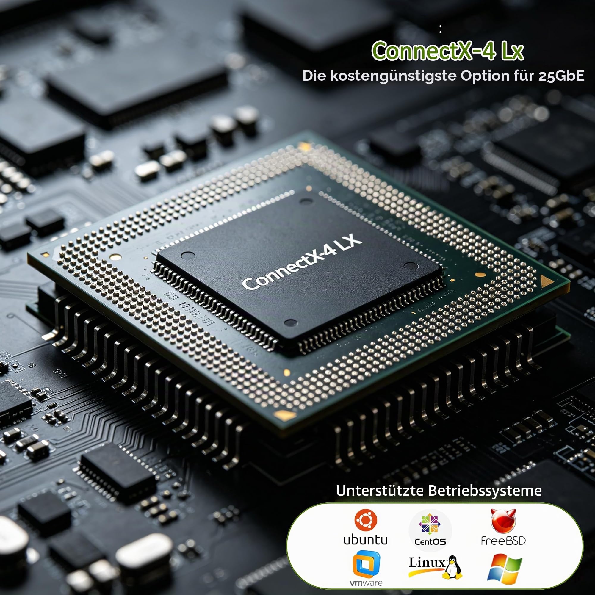 for Mellanox ConnectX4 25Gb Ethernet Server Adapter, PCIe 3.0 X4, 1*SFP28 Port, RDMA, 25/10 / 1 Gbps, 25Gigabit NIC Support Windows Server/Windows/Ubuntu/Linux