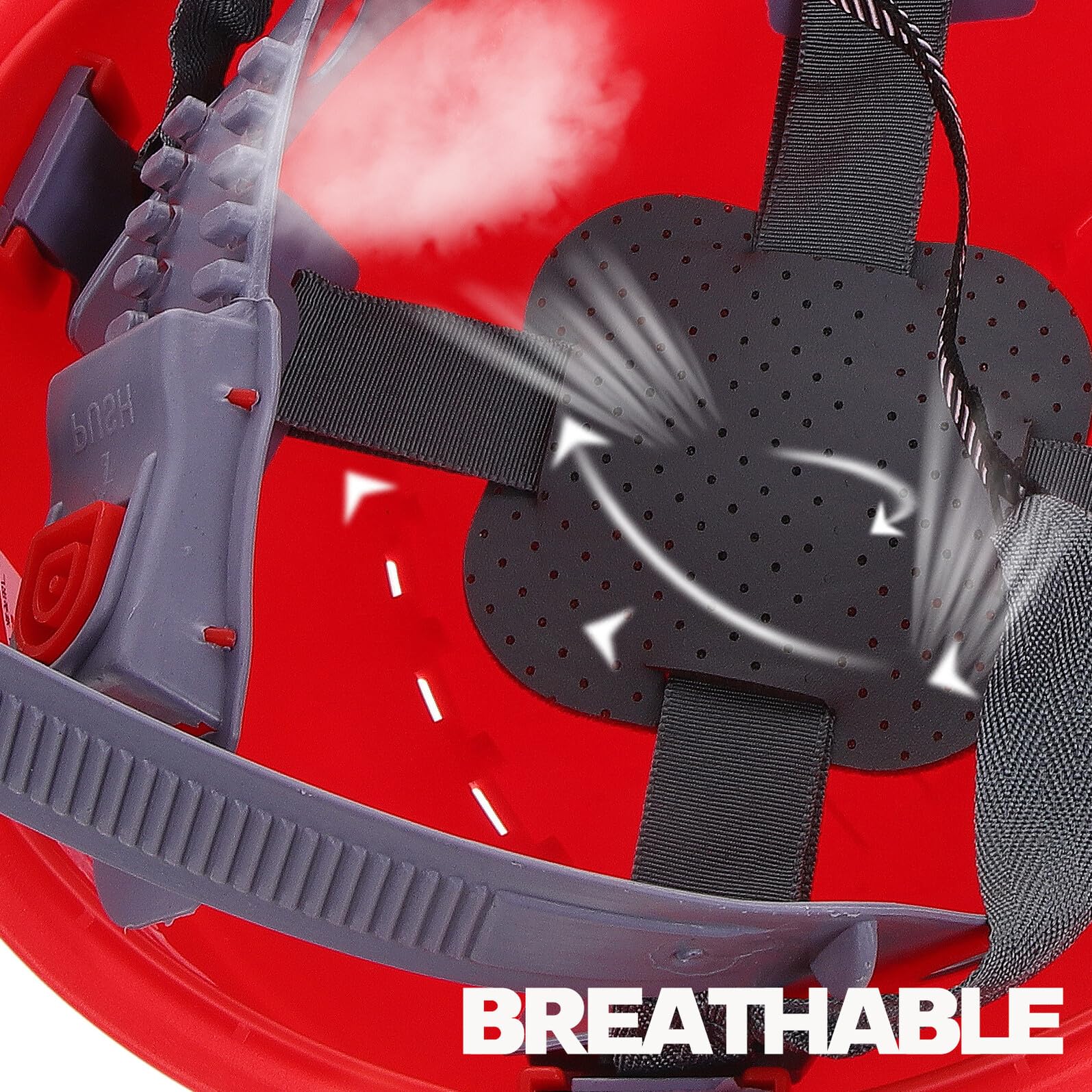 Casco de Seguridad para Construcción Abs Rojo, Resistente y Ventilado