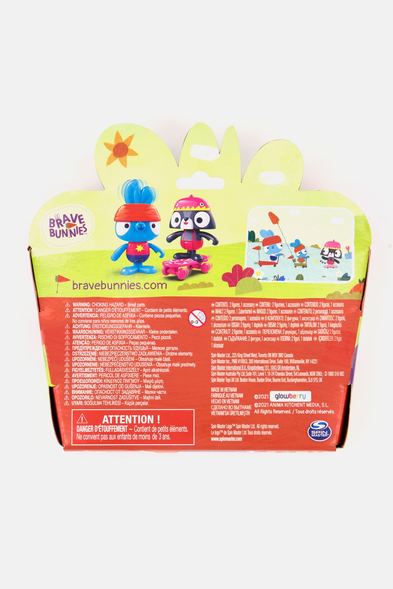 set 2 personaggi coniglietto e amico confezione Skateboard con persnaggi di Bop e Raccoon e accessorio Skateboard, giocattoli per bambini e bambine dai 3 anni in su