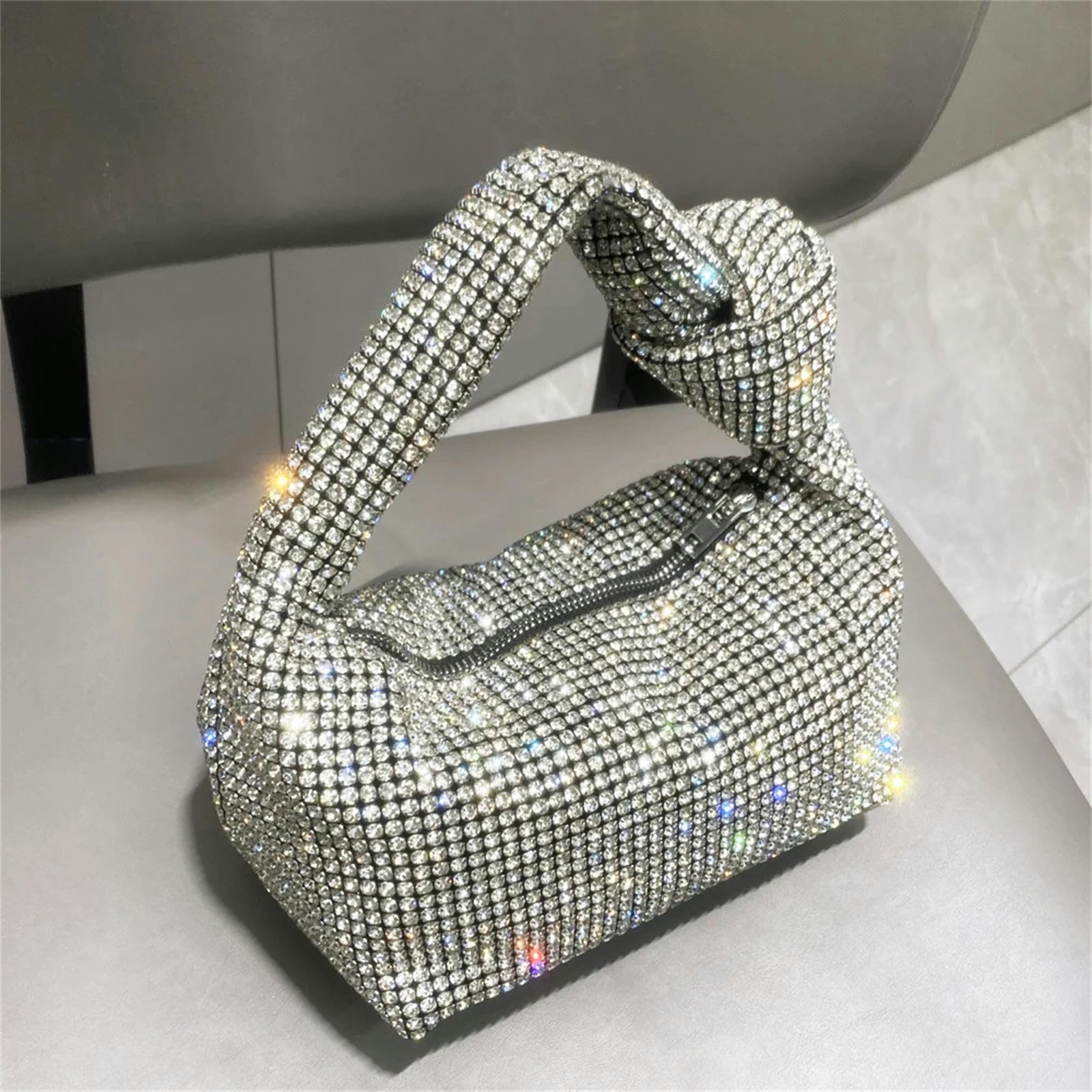 Clutch-Tasche Abendtaschen Silberne Griff Frauenhandtaschen Brieftaschen Und Handtaschen Bankettsäcke-Silber