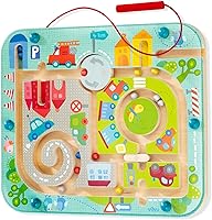 HABA Town Magnetic Maze Busy Board for Toddlers 2-4 - Educational Travel Puzzle Toy Develops Fine Motor Skills