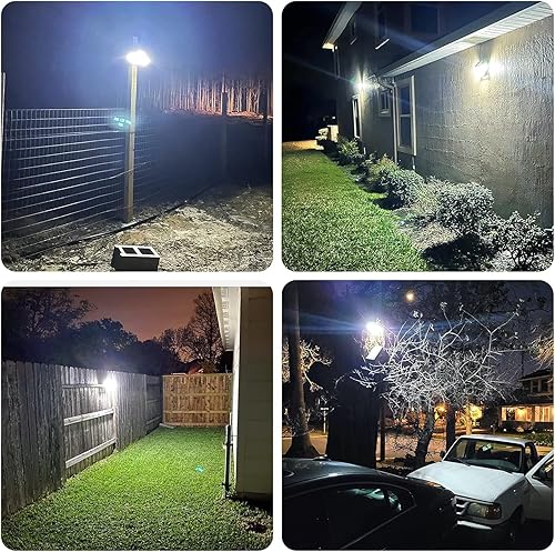 Miniatura 7 de Mokot Luces solares para exteriores, 288 LED 2800LM con sensor de movimiento para exteriores con control remoto, 4 cabezales IP65, luces de