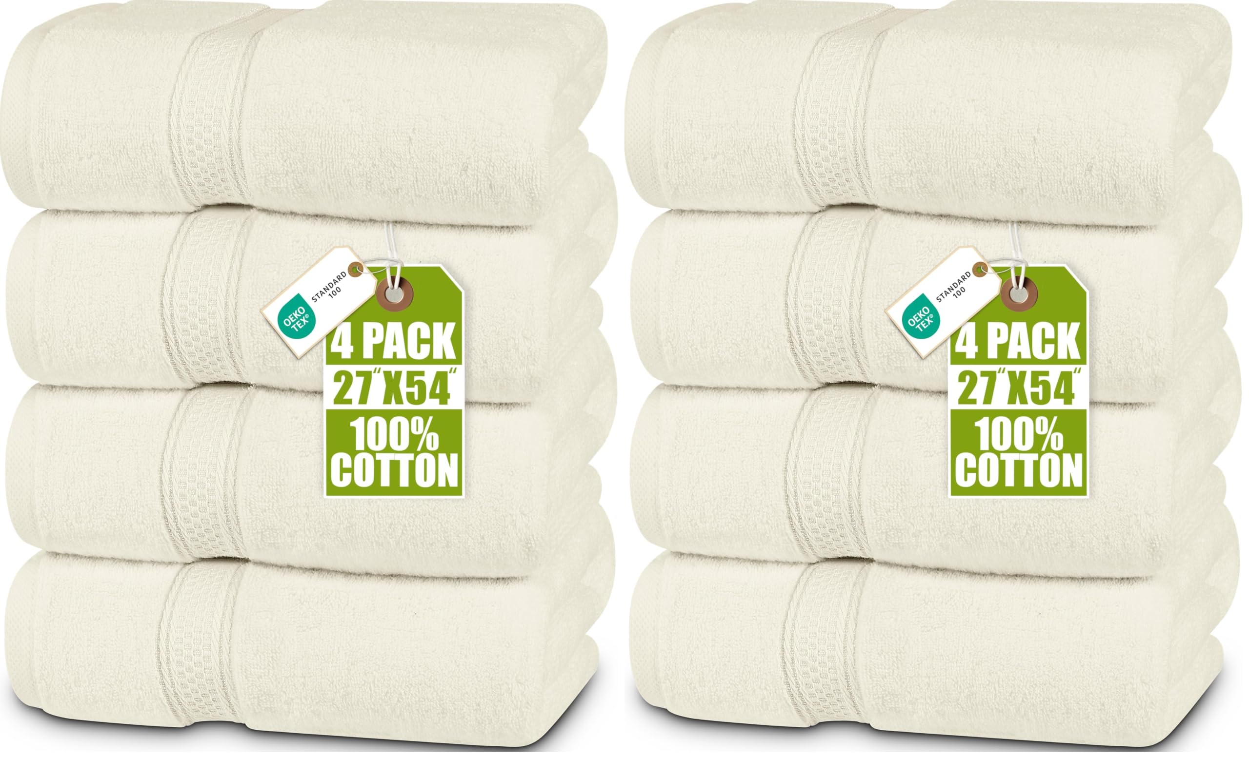 Utopia Towels 4 Pack - Premium Grey Bath Towels -24