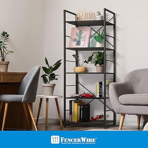 Miniatura 2 de Fencer Wire Estante independiente de 5 niveles estantería de 24 pulgadas de ancho organizador de almacenamiento de estantería estantes industriales
