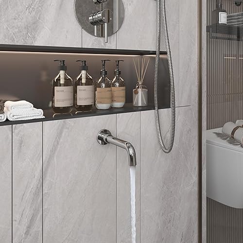 Miniatura 7 de Clihome Juego completo de grifos de ducha de 10 pulgadas con sistema de cabezal de ducha de lluvia con cabezal de ducha de mano, cabezal de ducha
