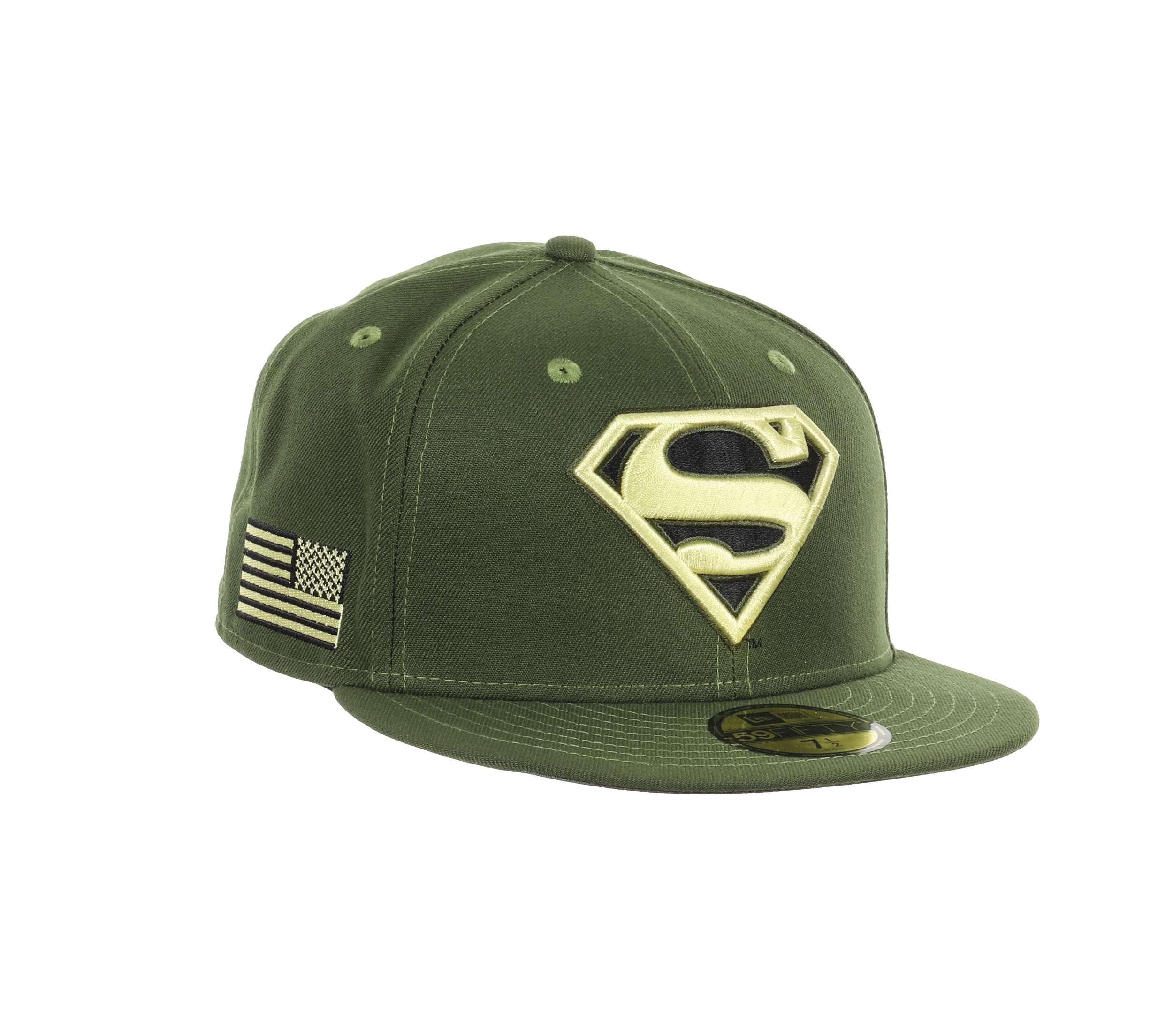 New Era Unisex Superman #36255 Superman Dc Us-Flag Green 59Fifty Baseball Cap