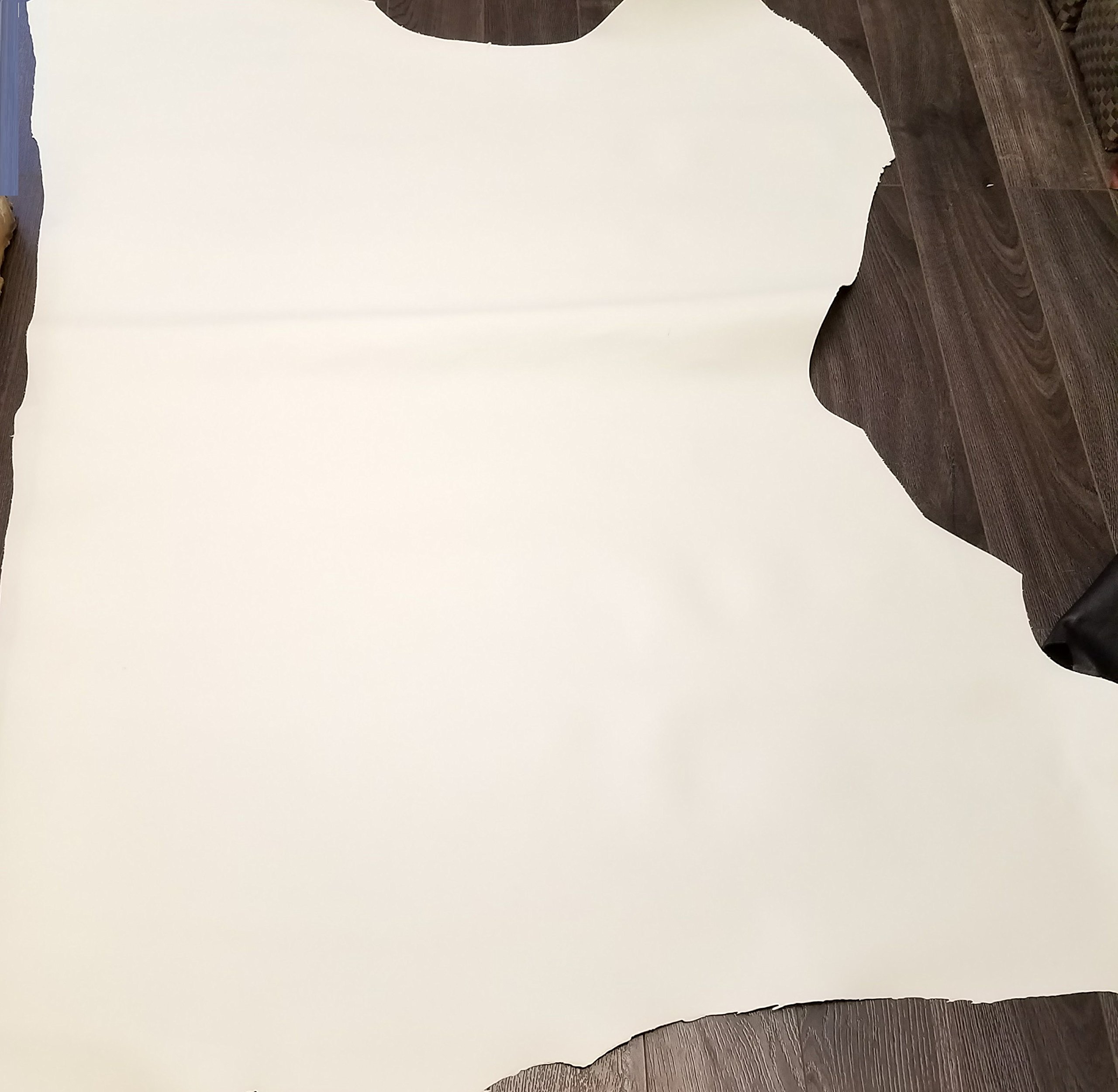 NAT Leathers White Offwhite Bone Smooth Nappa 3.0-3.5 oz 10-13 sq.ft. Footwear Shoe Handbag Craft Cowhide Genuine Cow Leather Hide Skin (10 sq.ft)