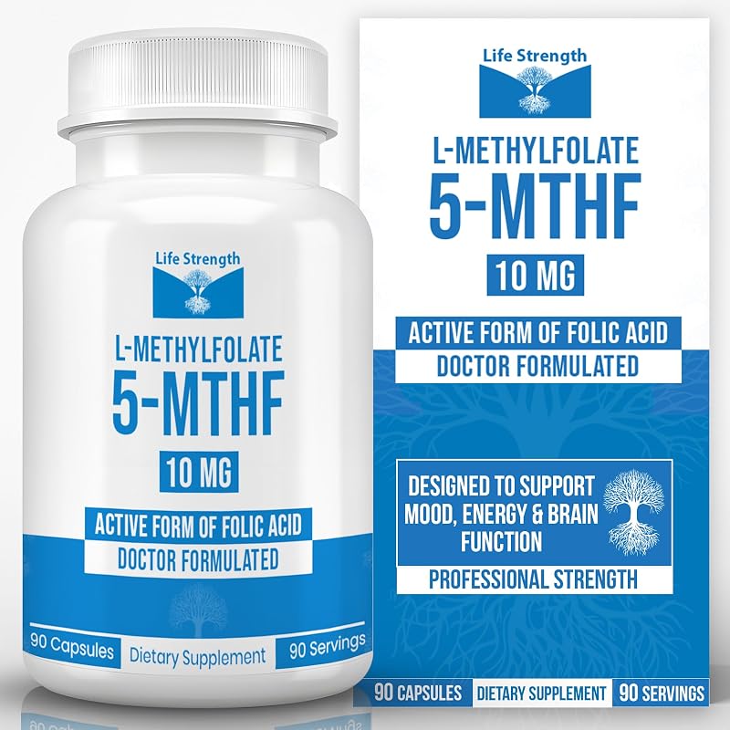 LifeStrength Suplemento de L-metilfolato 10 mg, 90 cápsulas