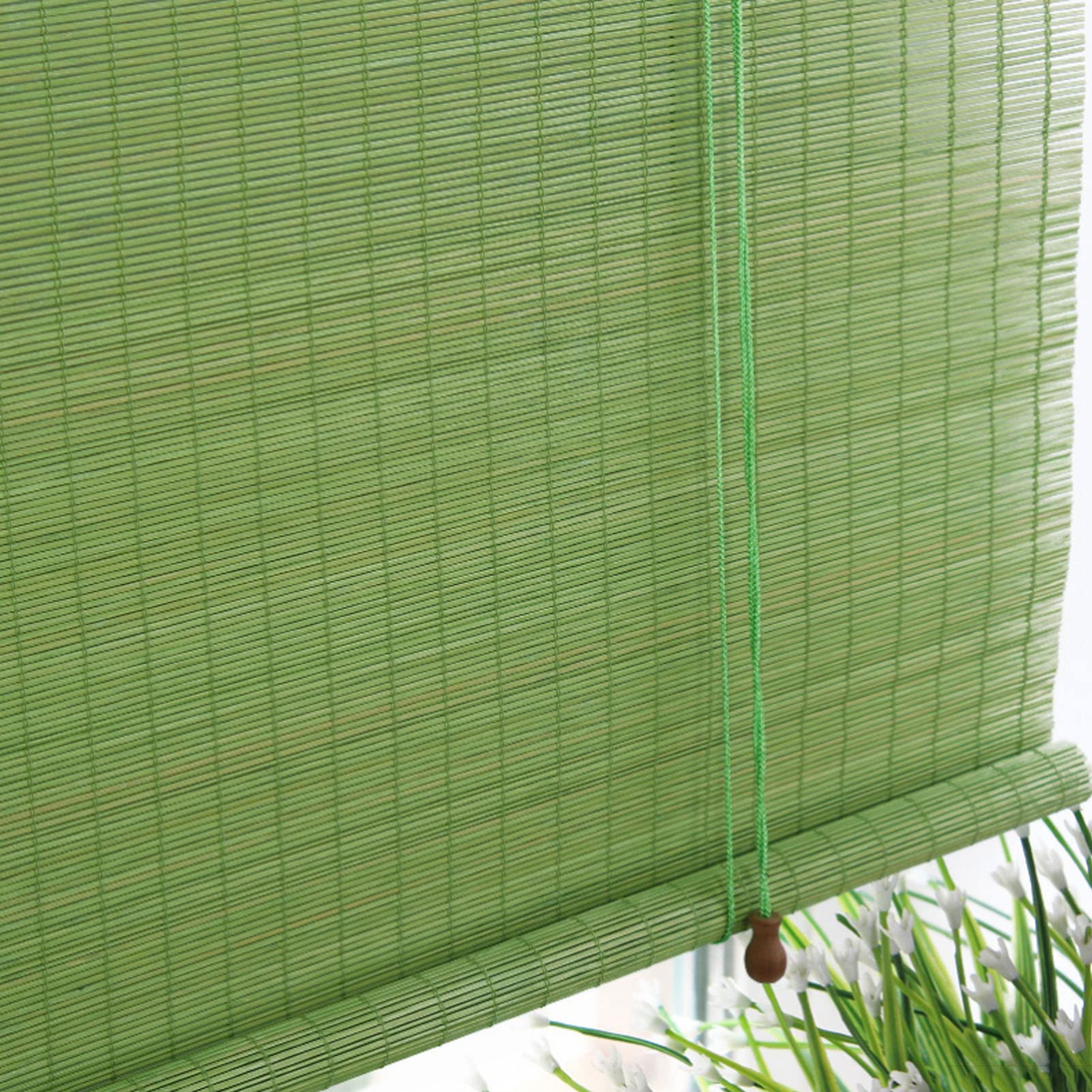 Store Enrouleur Bambou,Store Occultant en Bambou Stores À Rouleaux Romains Respirant écologique Naturel Solaire Rideau à Traction Latérale,Personnalisable (120x200cm)