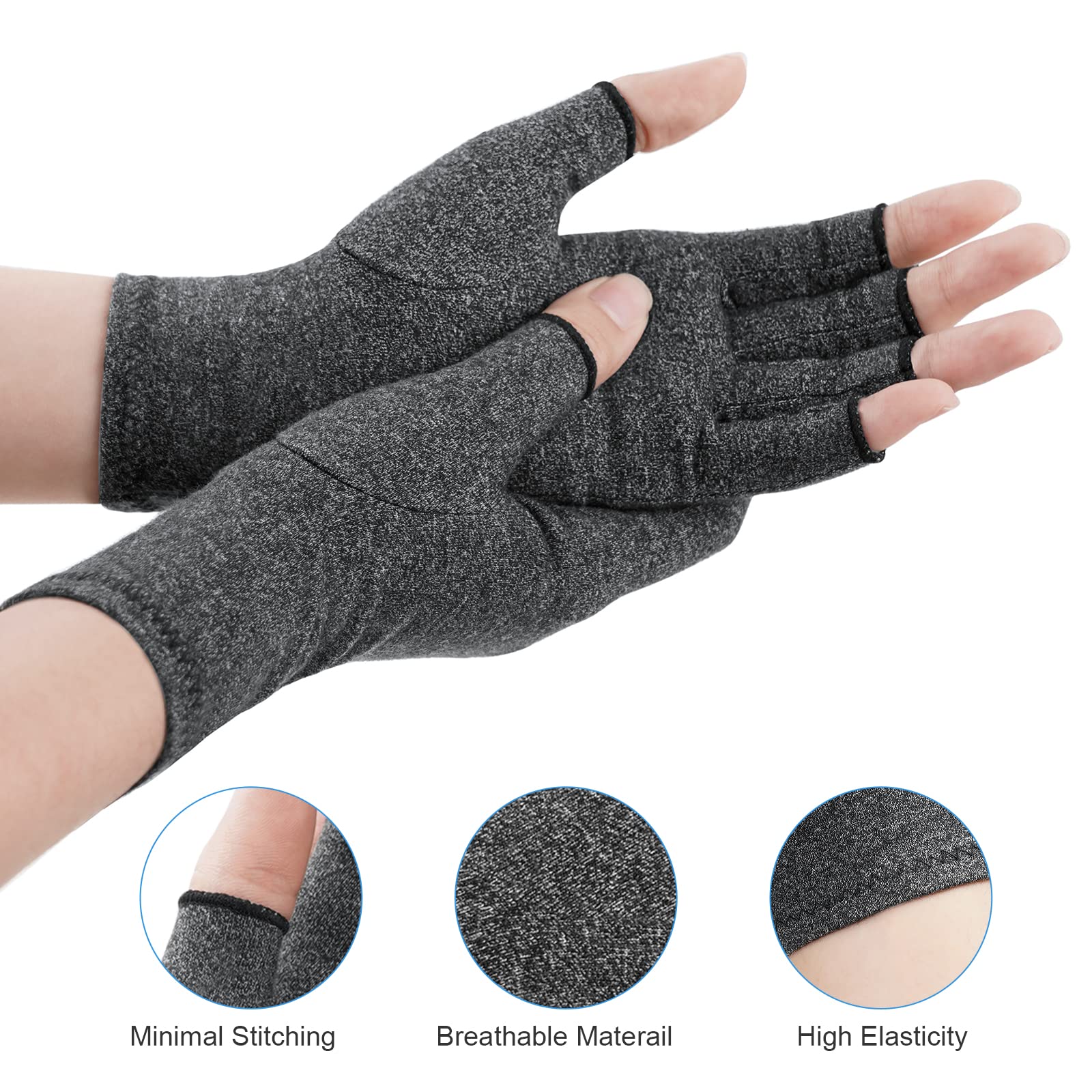 Guanti Antiarthrite Guanti Per Artrite A Compressione - Alleviano Il Dolore A Dita, Mani E Polsi, Regolabili E Comodi Sotto Guanti Termici Donna