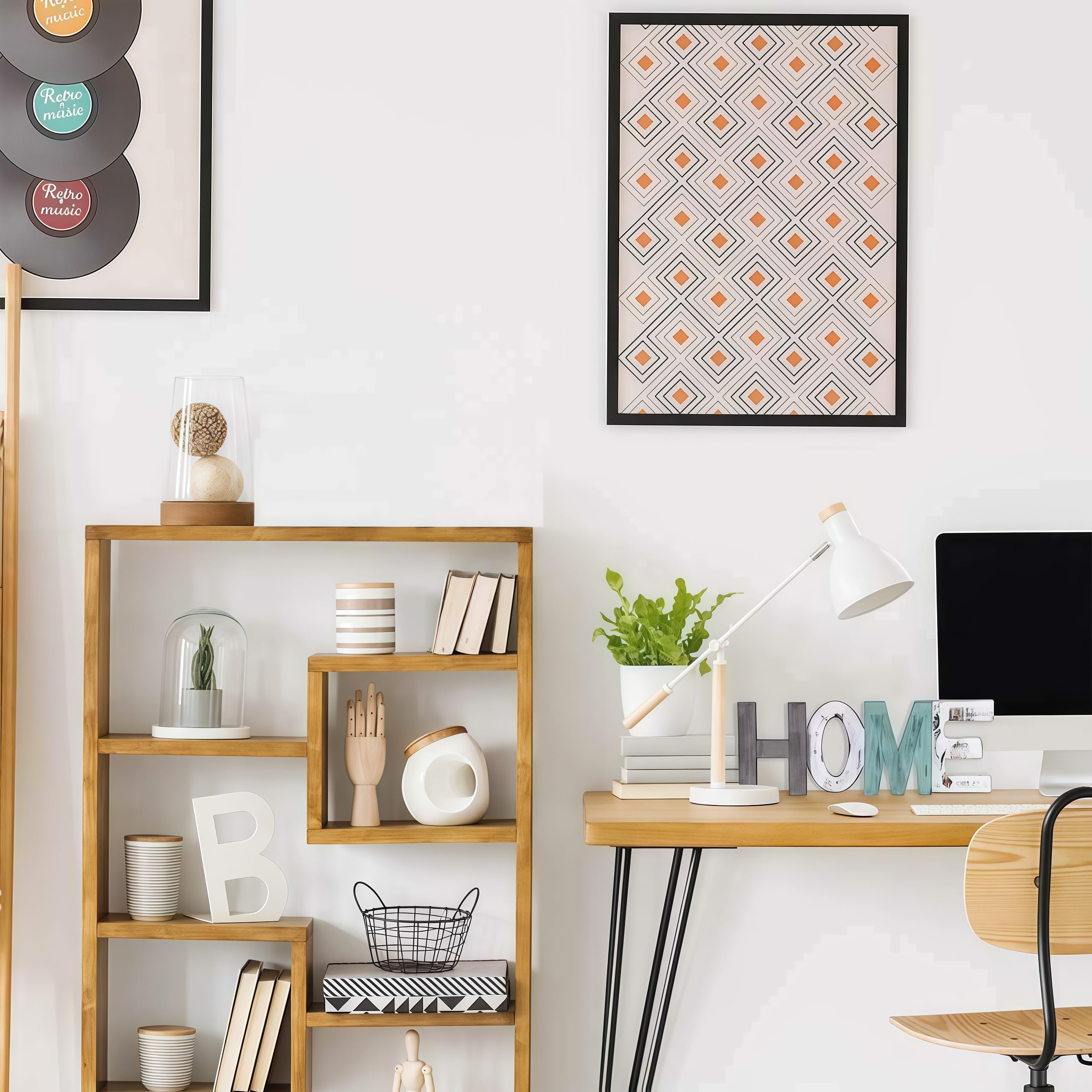 Lettera Decorativa In Vetro E Legno Collettiva Home, Altezza 17.8 Cm, Idea Regalo Per Ragazze E Adolescenti (E)