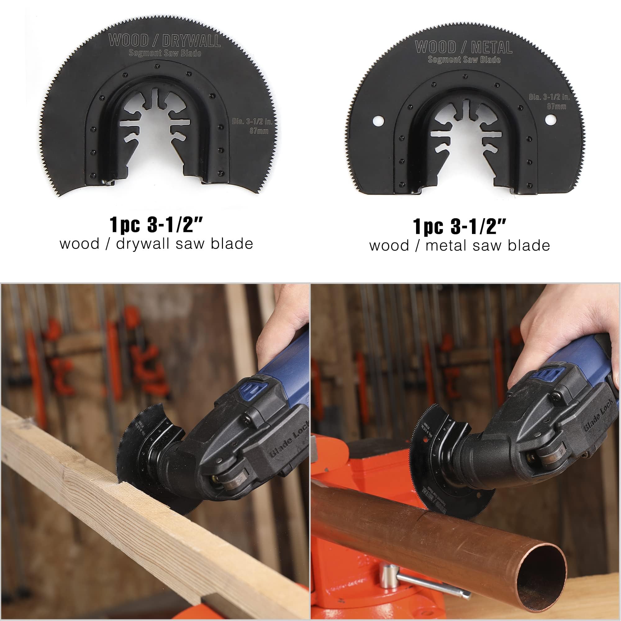 AICOYA Multitool zaagbladen, 5-delig, multitool accessoires, boogrand, hout en kunststof, metaal, multitool accessoires