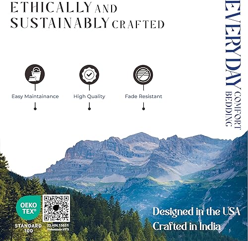 Miniatura 6 de Mayfair Linen - Juego de sábanas 100% algodón orgánico tamaño King - Juego de 4 piezas de percal de algodón orgánico, tejido de tamaño King, suave,