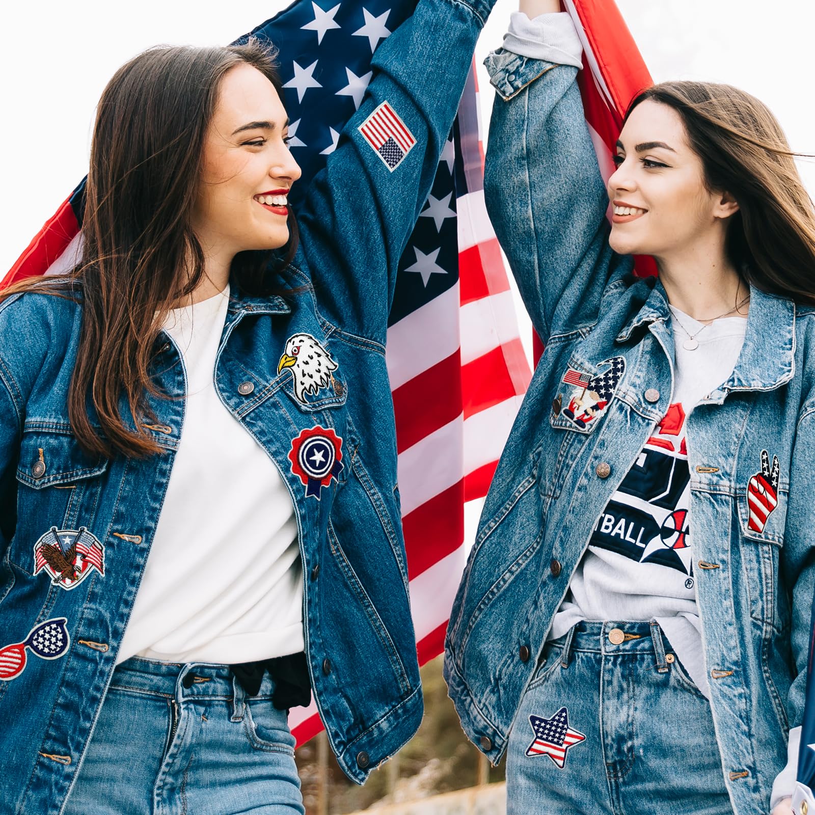 GYGYL 4. Juli Aufbügler Patches – 32 Stück Patriotische Applikationen Mit US-Flagge, Für Kleidung, Hüte & Taschen