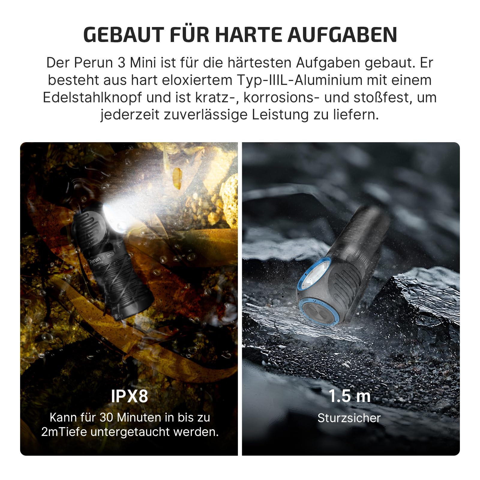 OLIGHT Perun 3 Mini Stirnlampe LED Wiederaufladbar, 920 Lumen Superhell HCRI Kopflampe Headlamp mit Rotlicht und 8 Lichtmodi, IPX8 Wasserdichte Stirnleuchte, Ideal für Outdoor, Angeln Schwarz