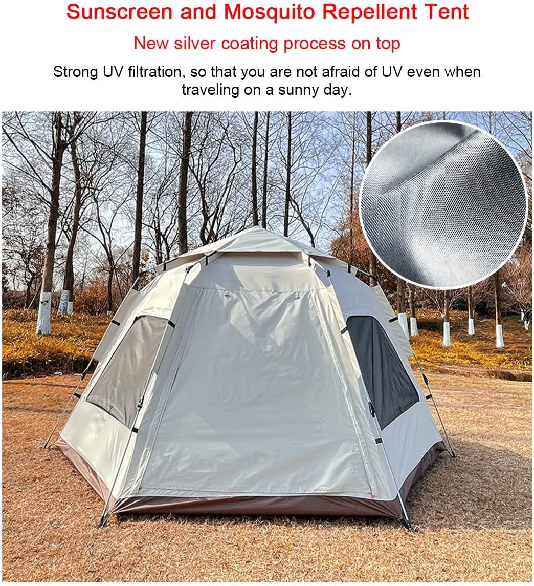 Tent for 5 6 7 Person Family Tent Garden Sun Shelter Tents for Camping,Automated and Instant Setup Tent for Family,6 Mesh Windows Ventilation,Waterproof Outdoor Layer