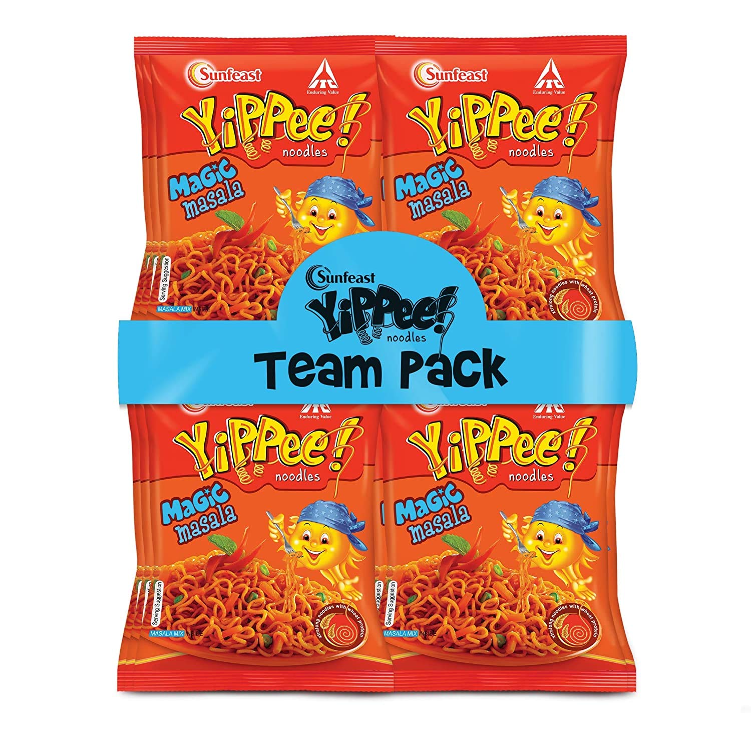Sunfeast YiPPee! Magic Masala Long, slurpy Noodles | with Real Vegetables and nutrients | 12 x 60g Pack
