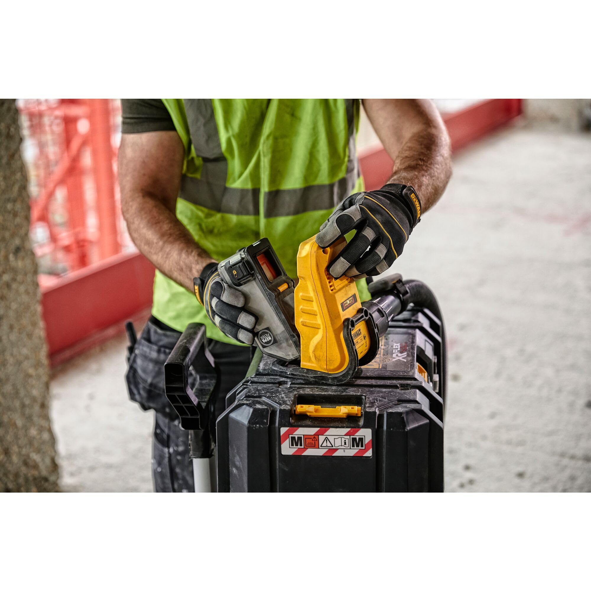 Dewalt Stofbox-afzuigadapter DWH079D (voor stofafzuigingen, bescherming tegen stof die schadelijk zijn voor de gezondheid, bevestiging aan alle Dewalt afzuigsystemen via AirLock-aansluiting