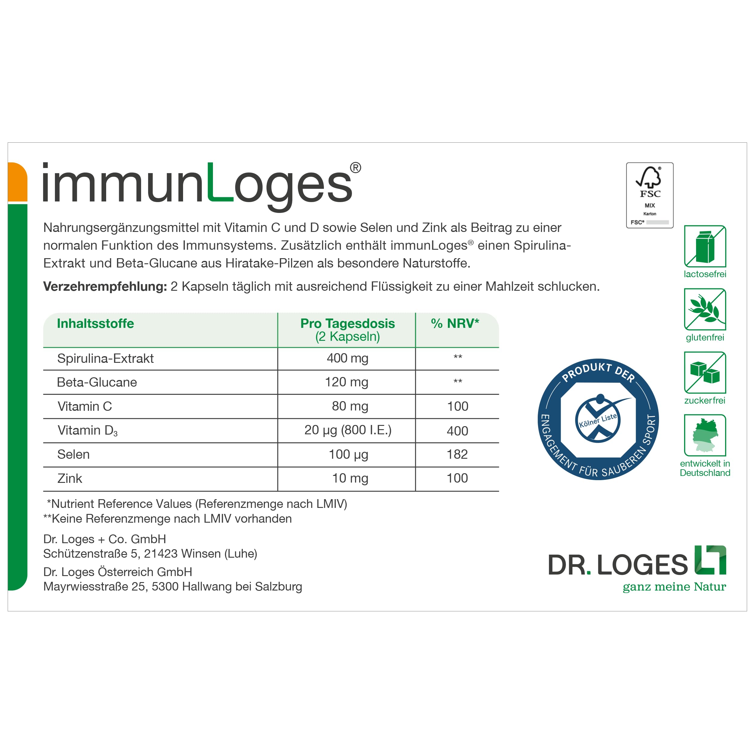 immunLoges Kapseln - Für ein starkes Immunsystem 120 stk