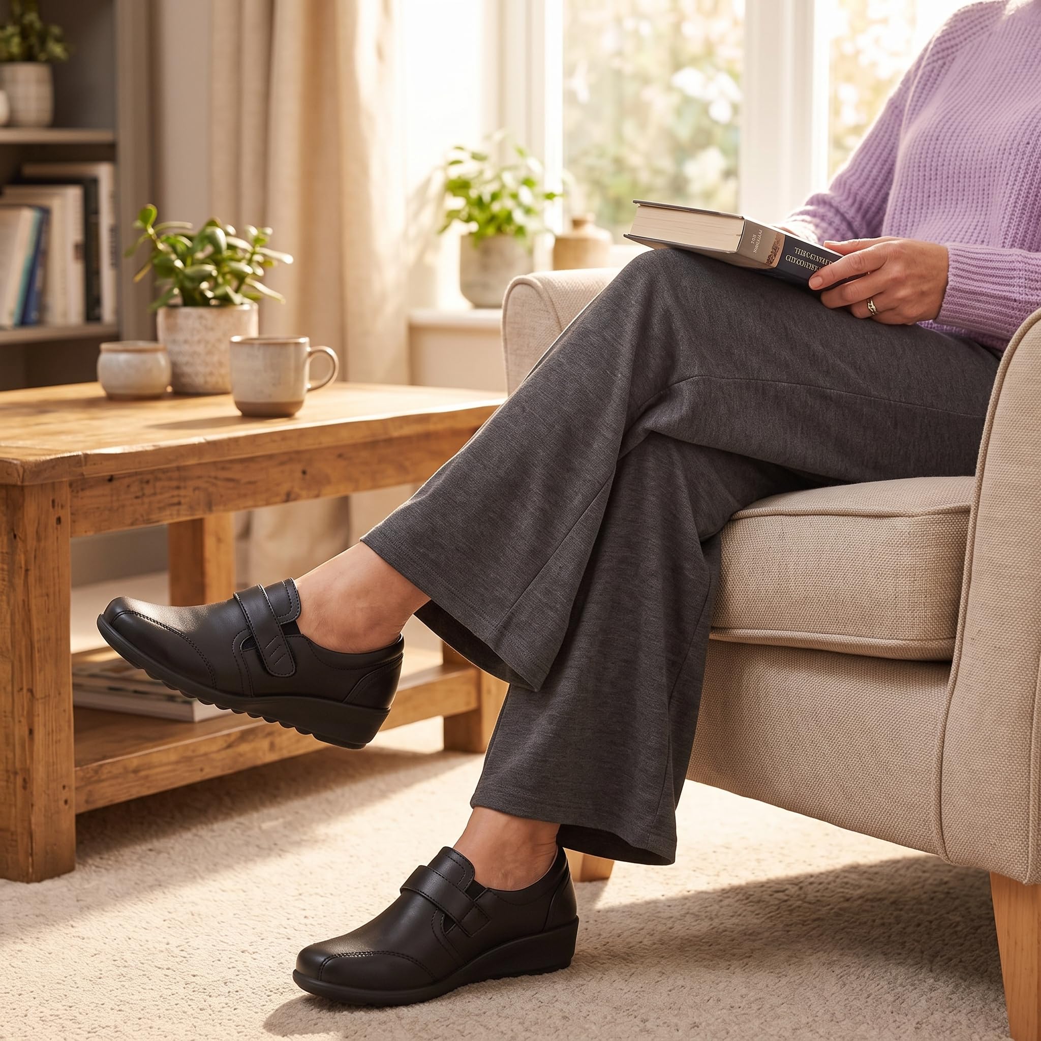Scarpe da Donna Basse Senza Lacci, Pelle Sintetica con Fodera in Pelle, Leggero - a Strappo