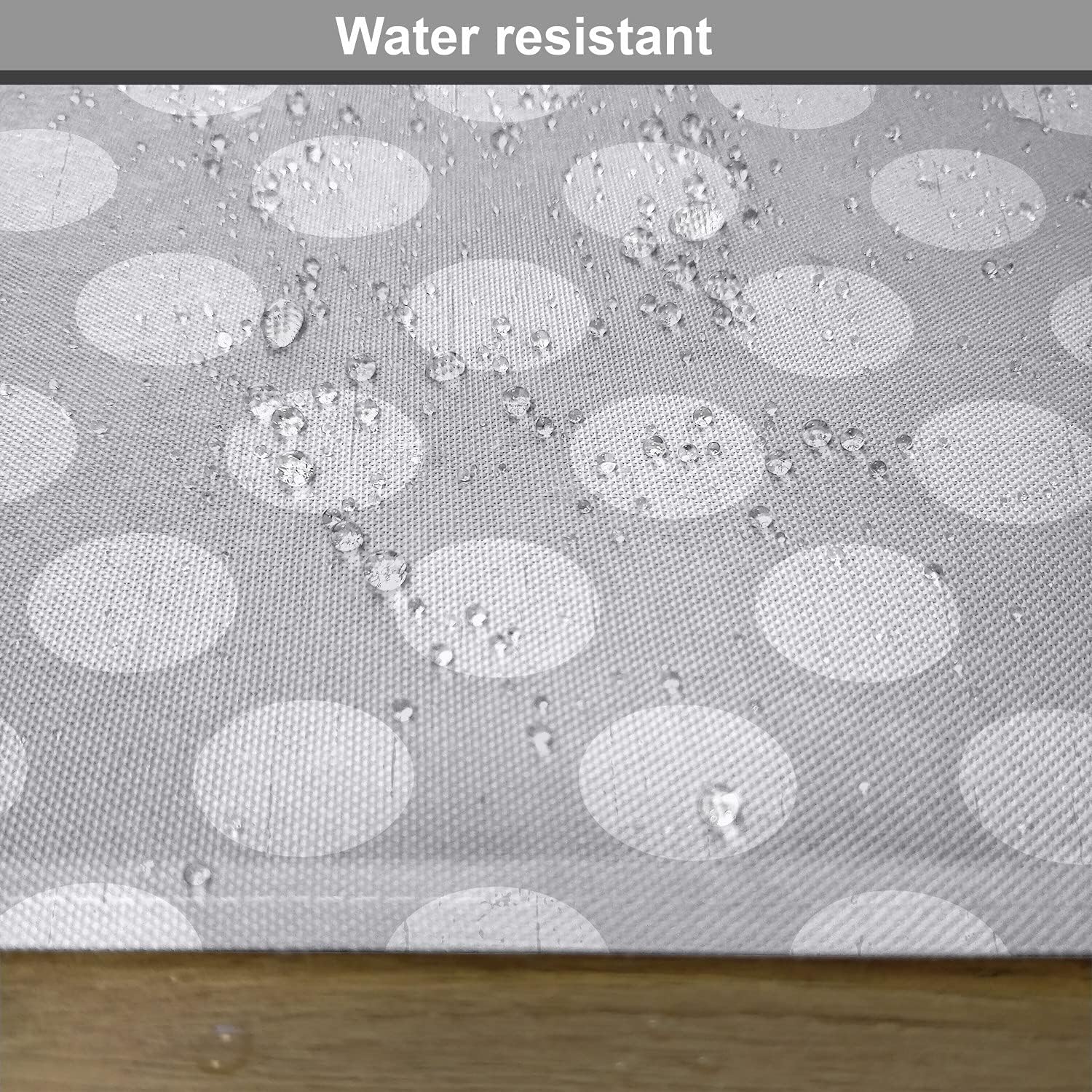 Lunarable Polka Dot Place Mats Set of 4, Grungy Worn Out Greyscale Background with Weathered Polka Dots Design, Washable Fabric Placemats for Dining Table, Standard Size, Pale Grey and Grey