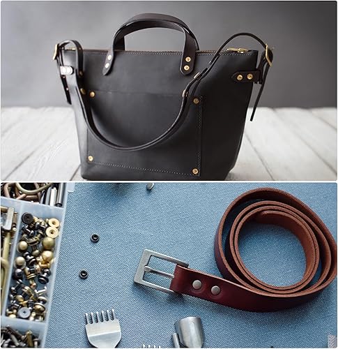 Miniatura 7 de uxcell Juego de 10 remaches y rebabas de cobre, 0.472 x 0.157 x 0.827 in, sujetadores de remaches de cobre de cuero sólido para suministros de