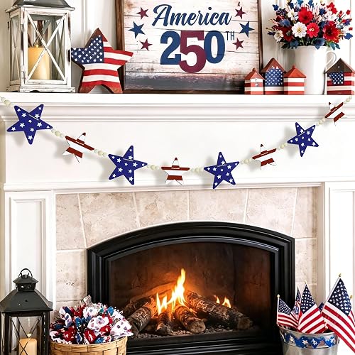 4th of July Garland Decorations - NO DIY - Rustic