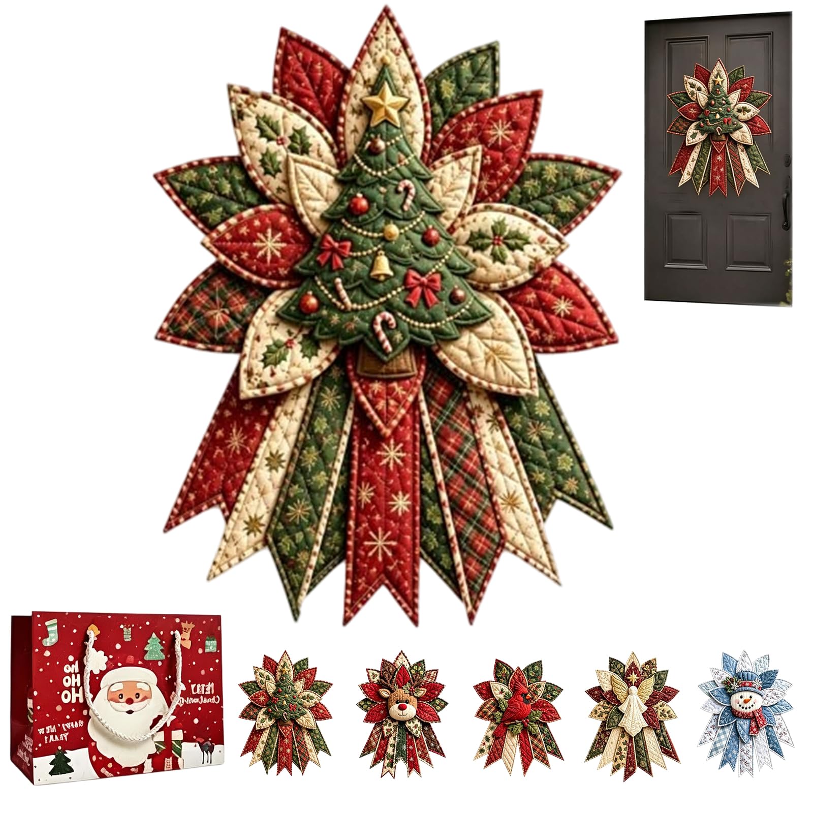 fjaldjfu Festive Quilted Christmas Door Hanging DIY Sewing Kit (#1)
