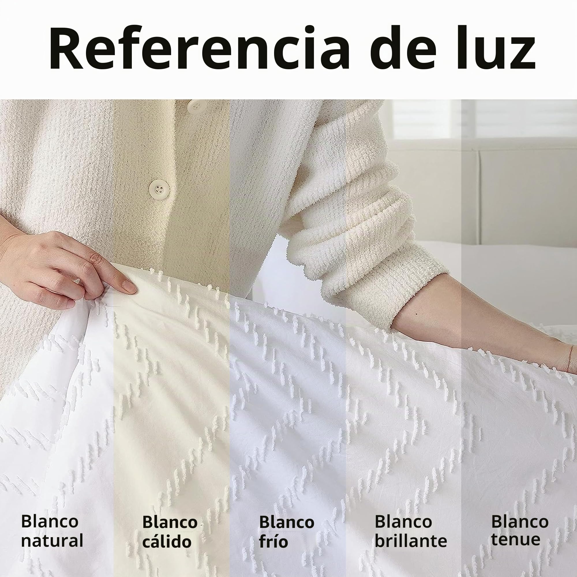 YIRDDEO Juego de edredón Blanco de 3 Piezas tamaño Queen, Bohemio, cheurón, Juego de Ropa de Cama tamaño Queen, Juego de Ropa de Cama Blanco rústico, edredón Vertical copetudo, Juego de Cama Bohemio