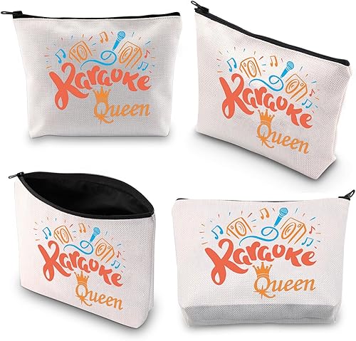 Miniatura 7 de BDPWSS Karaoke Queen Bolsa de maquillaje para amantes del karaoke, regalo de noche de karaoke, regalo divertido para cantar, regalo para fanáticos