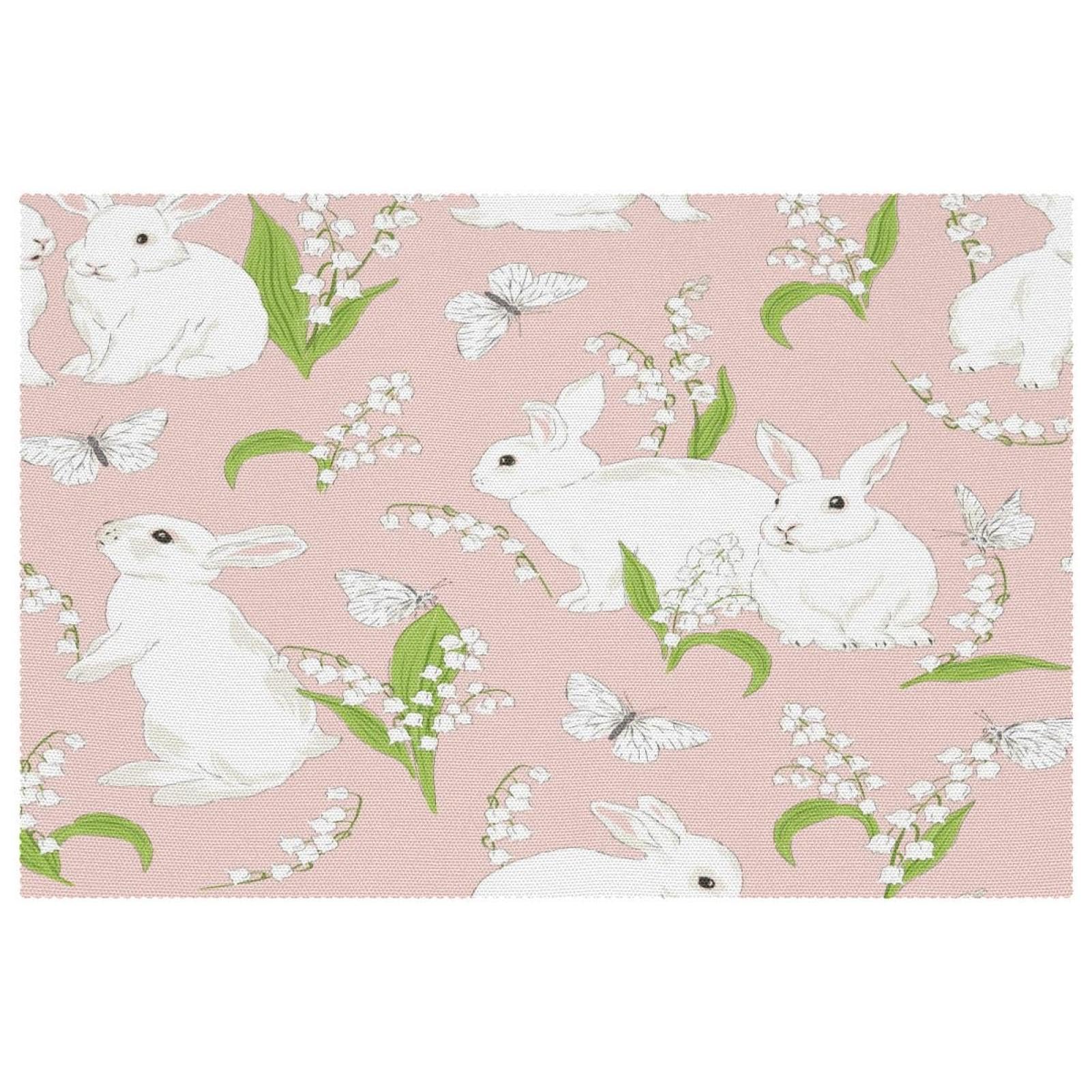 Set de table en tissu Oxford imprimé lapin de Pâques idée cadeau maison
