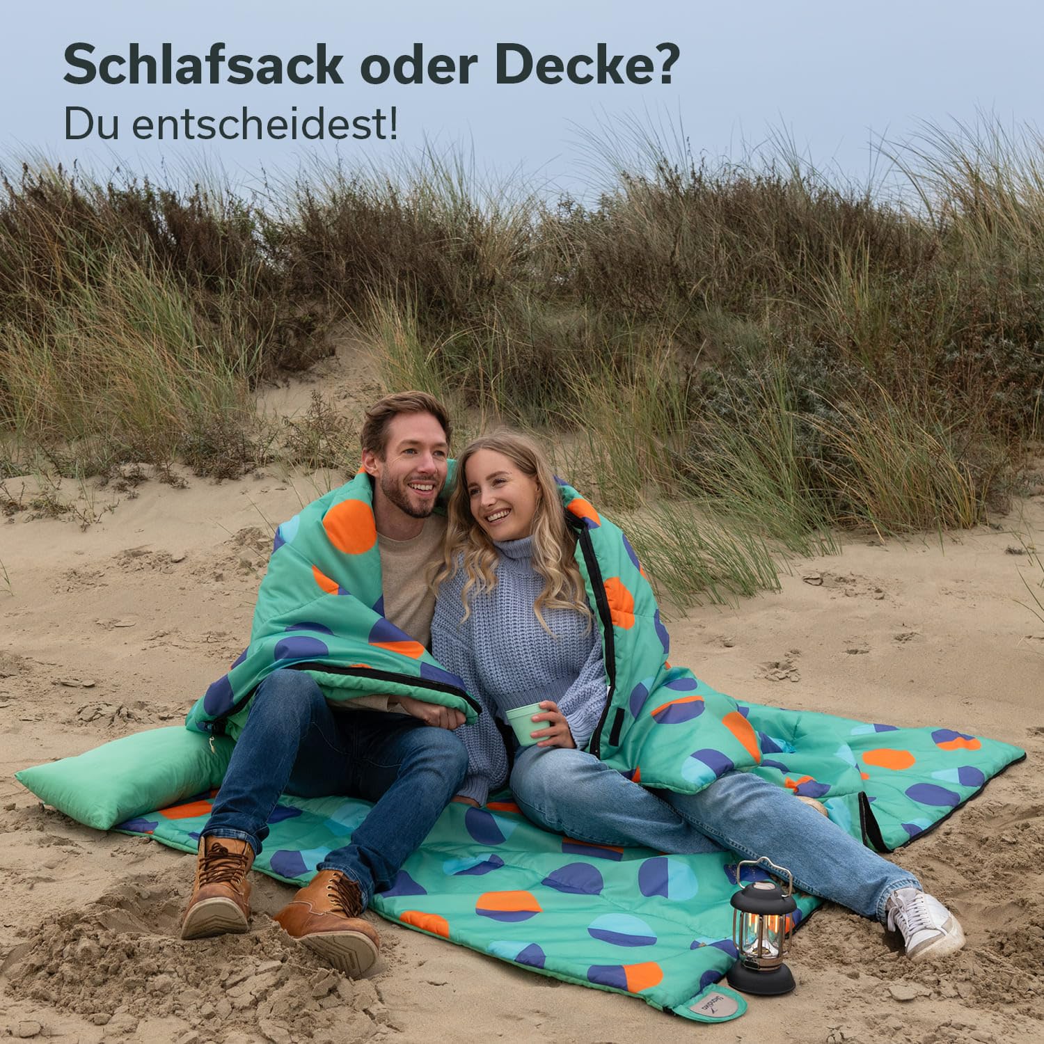 Skandika Sovro Lite 190 | Saco de Dormir Ligero para Adultos, Relleno de 150 g/m², para 3 Estaciones, se Puede Utilizar como Saco de Dormir Doble, Saco de Dormir con Almohada