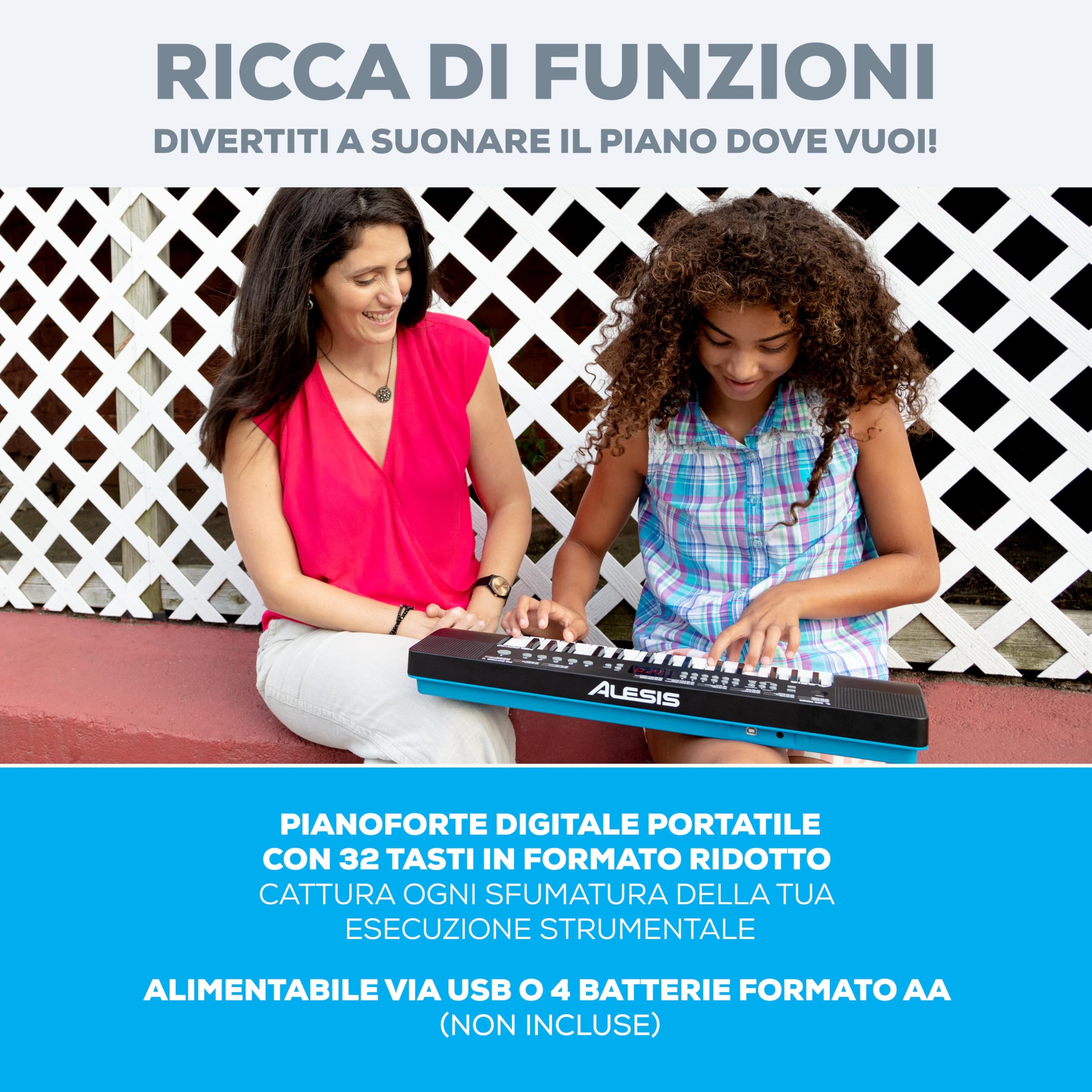 Alesis Melody 32 Tastiera Musicale 32 Tasti con Casse Integrate 300 Suoni USB-MIDI