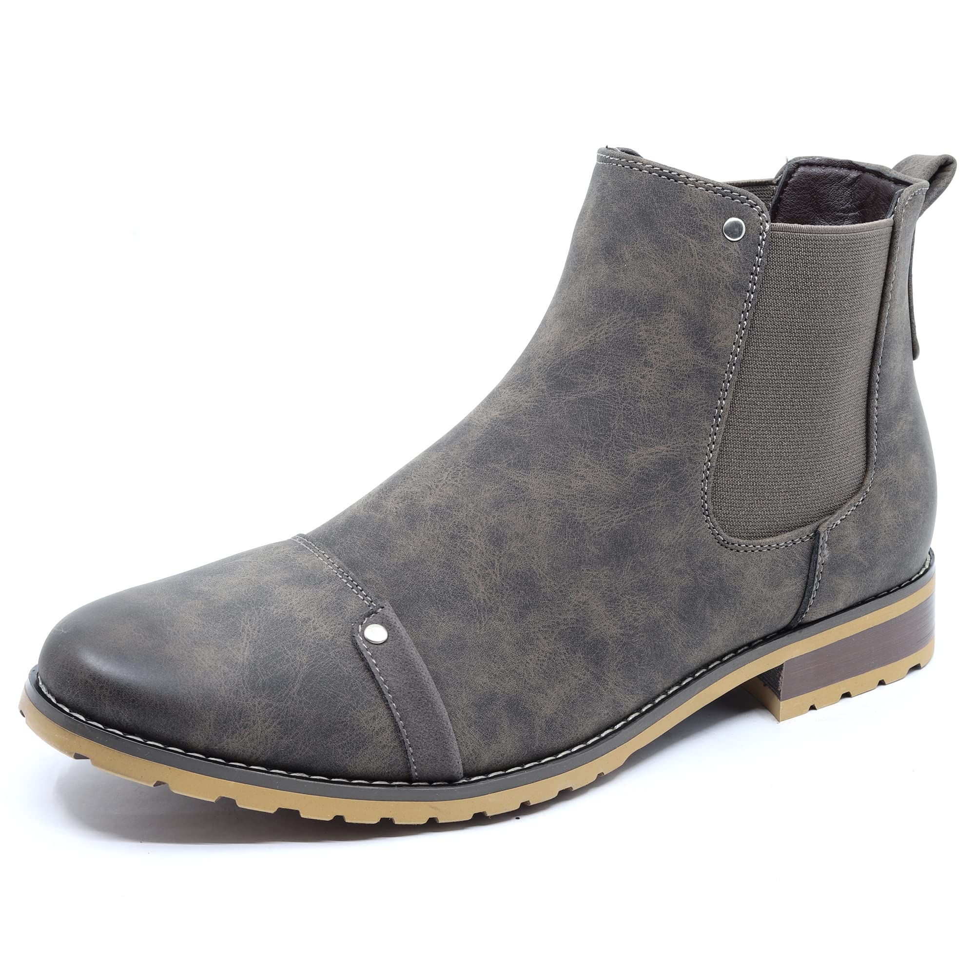 MetrocharmMC107 Men's Cap Toe Formal Dress Casual Ankle Chelsea Boot