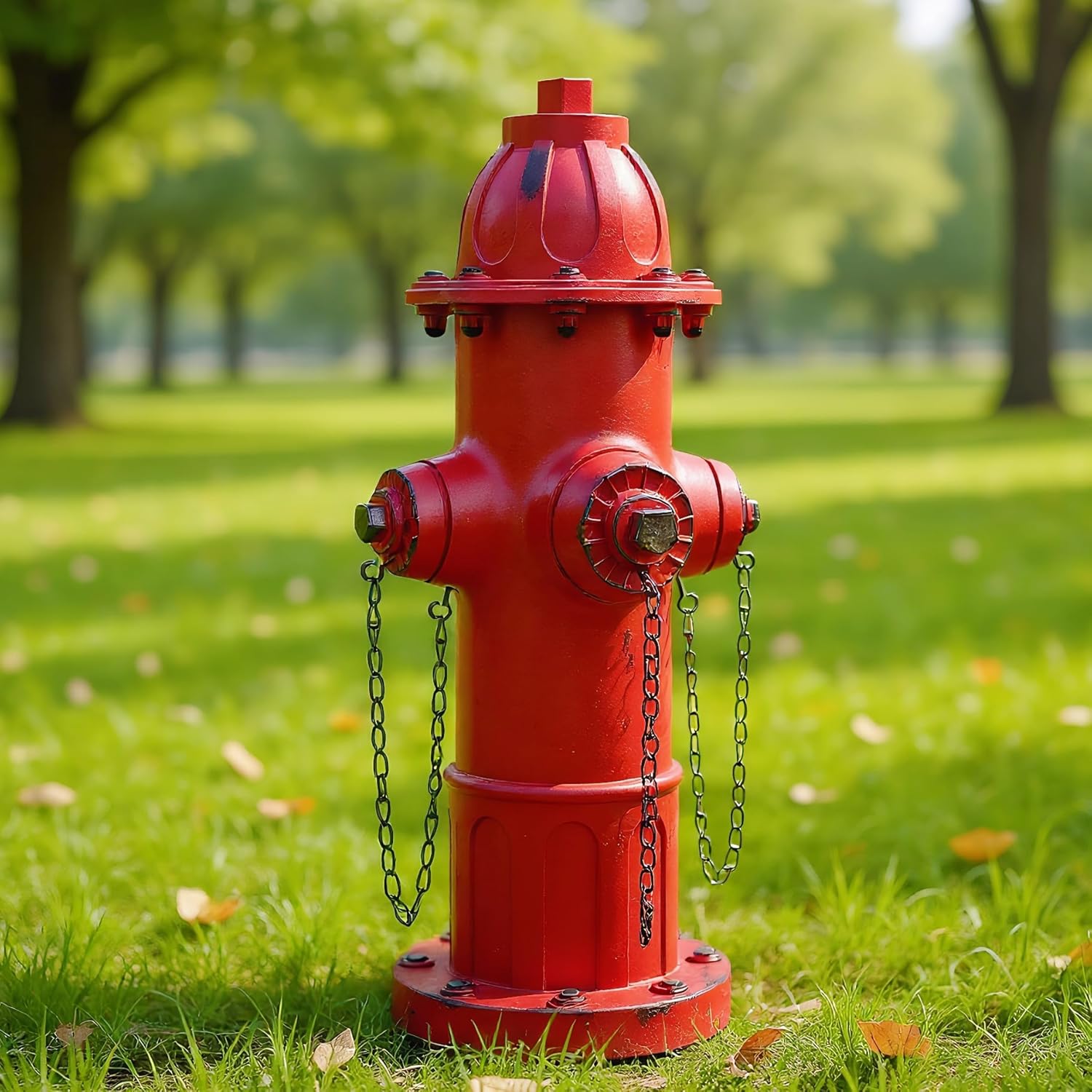 Garden Fire Hydrant Outdoor Statue, Puppy Pee Post Training Tool Resin Ornaments for Dog to Peed on, 14.6" Fire Hydrant Replica, Yard Lawn Backyard Sculpture Decor Firefighter Gifts for Men Red 14.5In