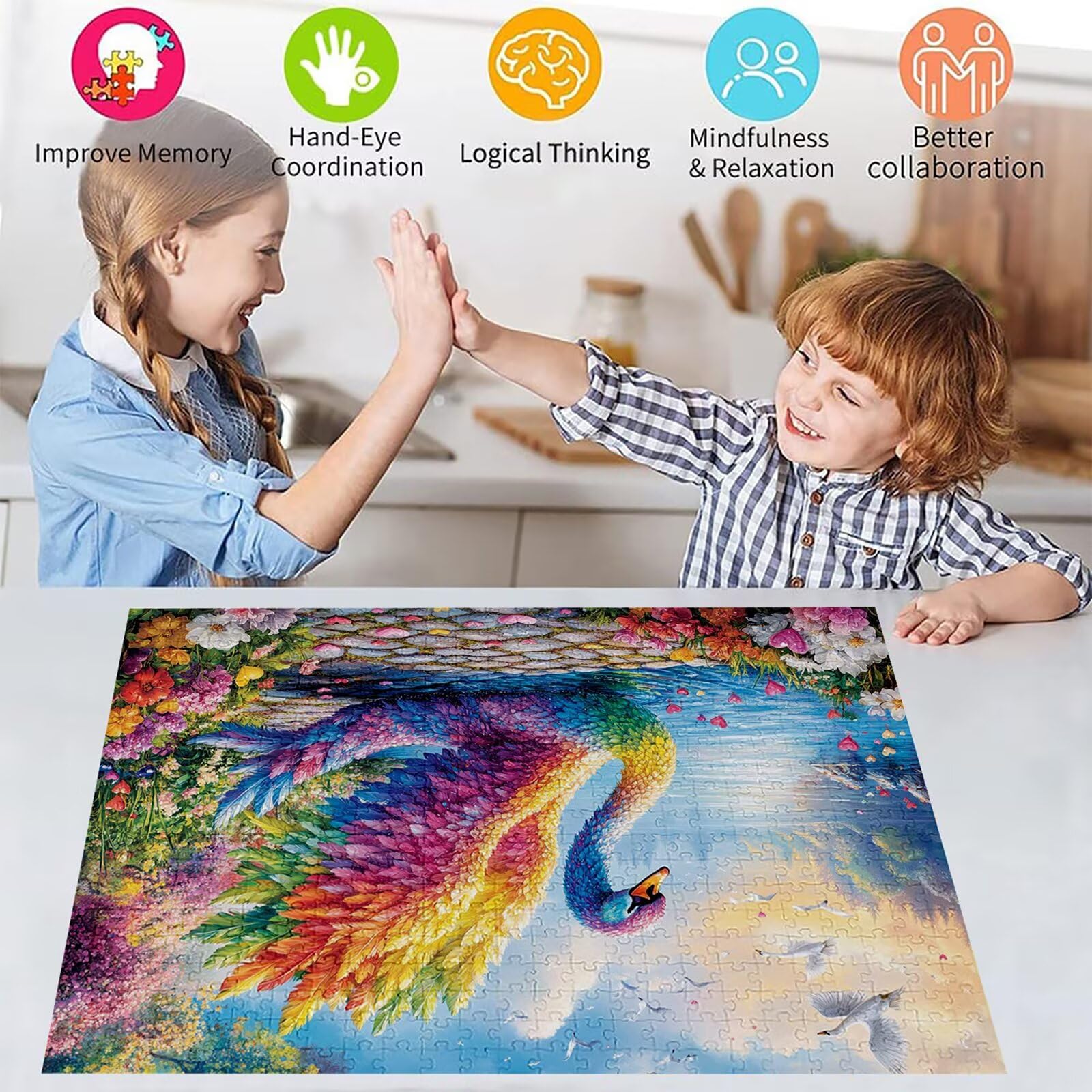 Puzzle 3000 elementów gęś puzzle dla dorosłych kwiaty 122 x 81 cm Unikalne rzemiosło klasyczne 3D drewniana układanka do rodzinnych gier aktywnych, układanka do samodzielnego wykonania nawet do