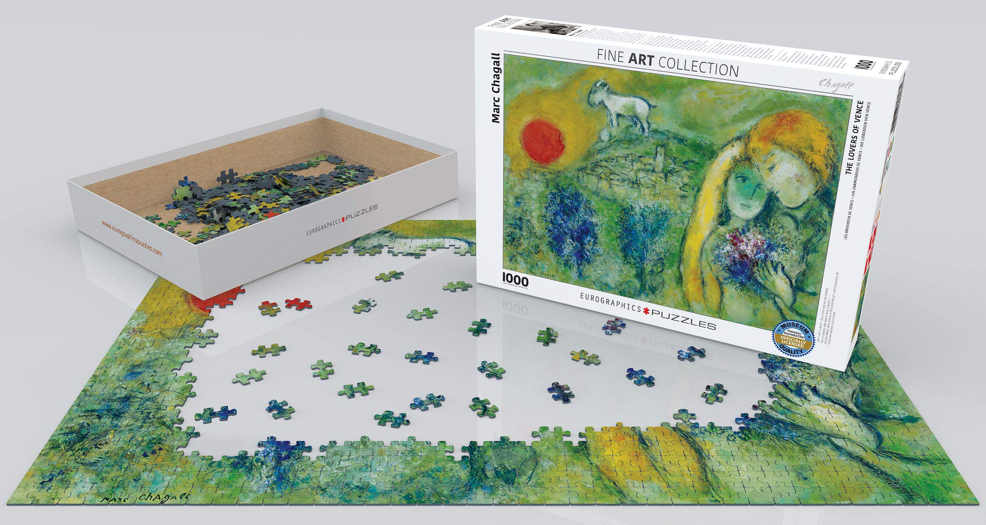 Amazon.com: EuroGraphics Marc Chagall Les Amoureux De Vence Puzzle