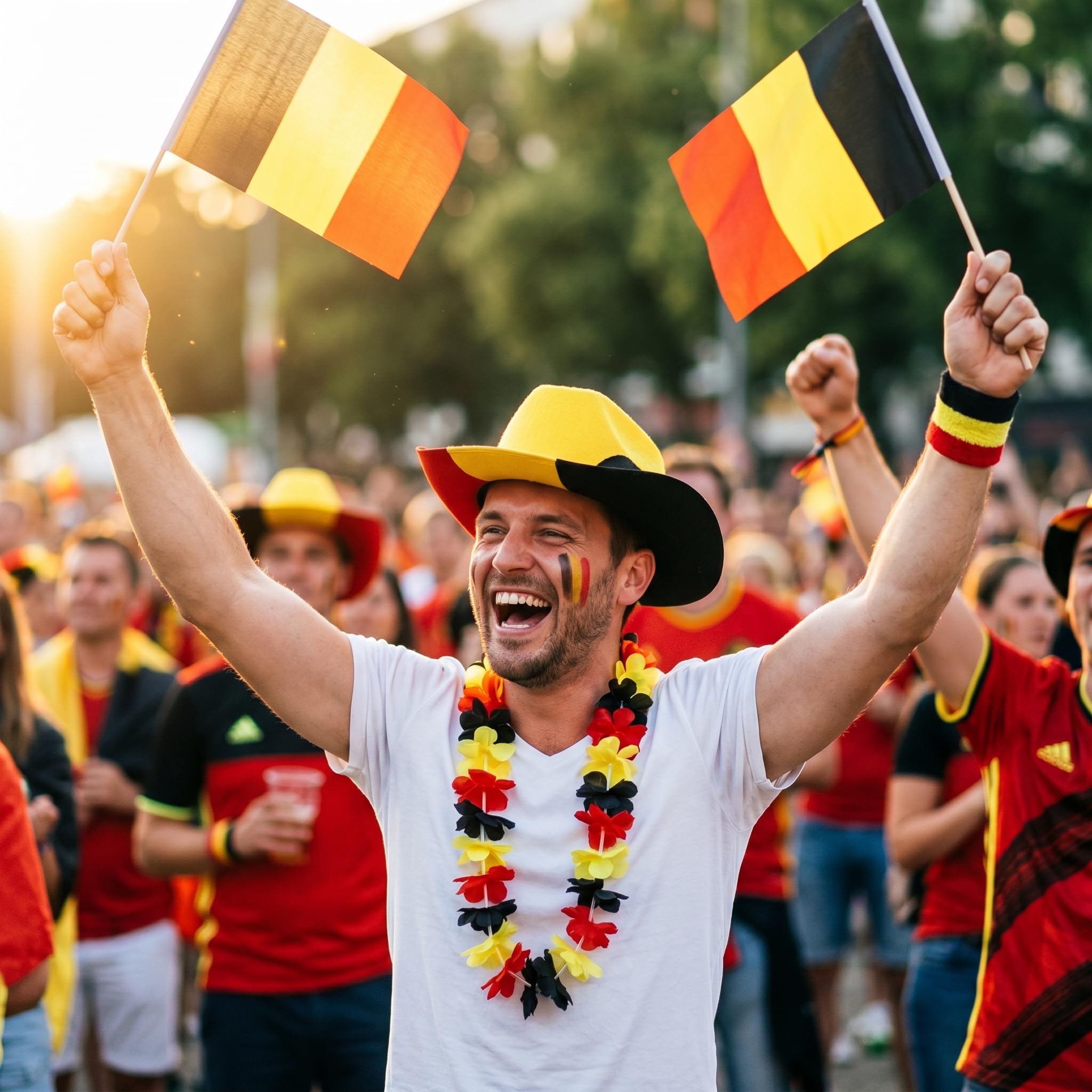 Sonia Originelli Fan-Set Brasilien Fan-Set 2 - Brasilianische Fanartikel EM WM Fußball Party Karneval