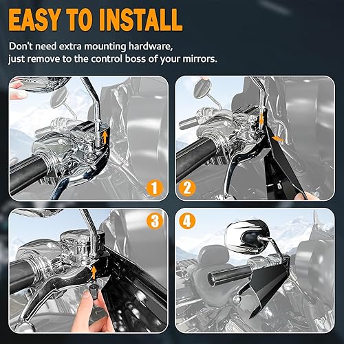 Miniatura 5 de PBYMT Protectores de mano de corte de ataúd negro brillante compatibles con Harley Davidson Touring Sportster Dyna 2006-2023 (estilo embrague de