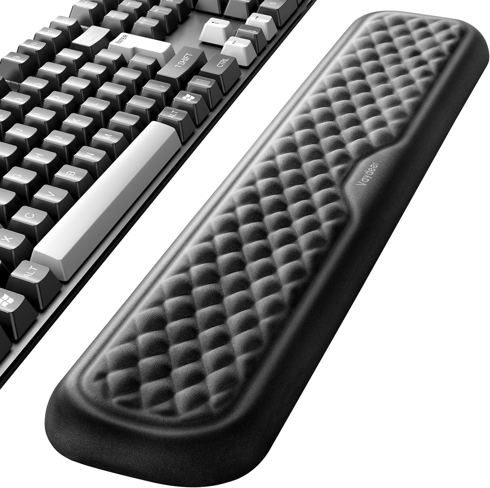 Keyboard Wrist Rest Pad Padded Memory Foam Hand Rest Support for Office, Computer, Laptop, Mac Typing and Wrist Pain Relief and Repair(17.32inch,Black)