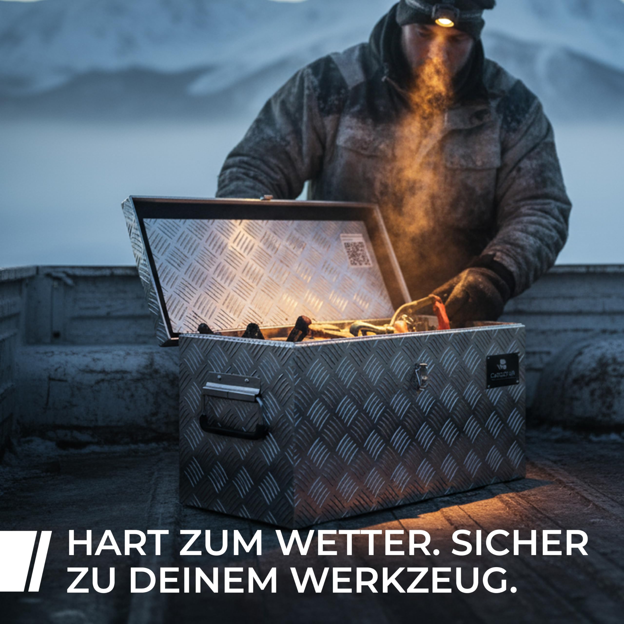 Wasserfeste Deichselbox Abschließbare Anhängerbox 50x17x20CM Transportbox