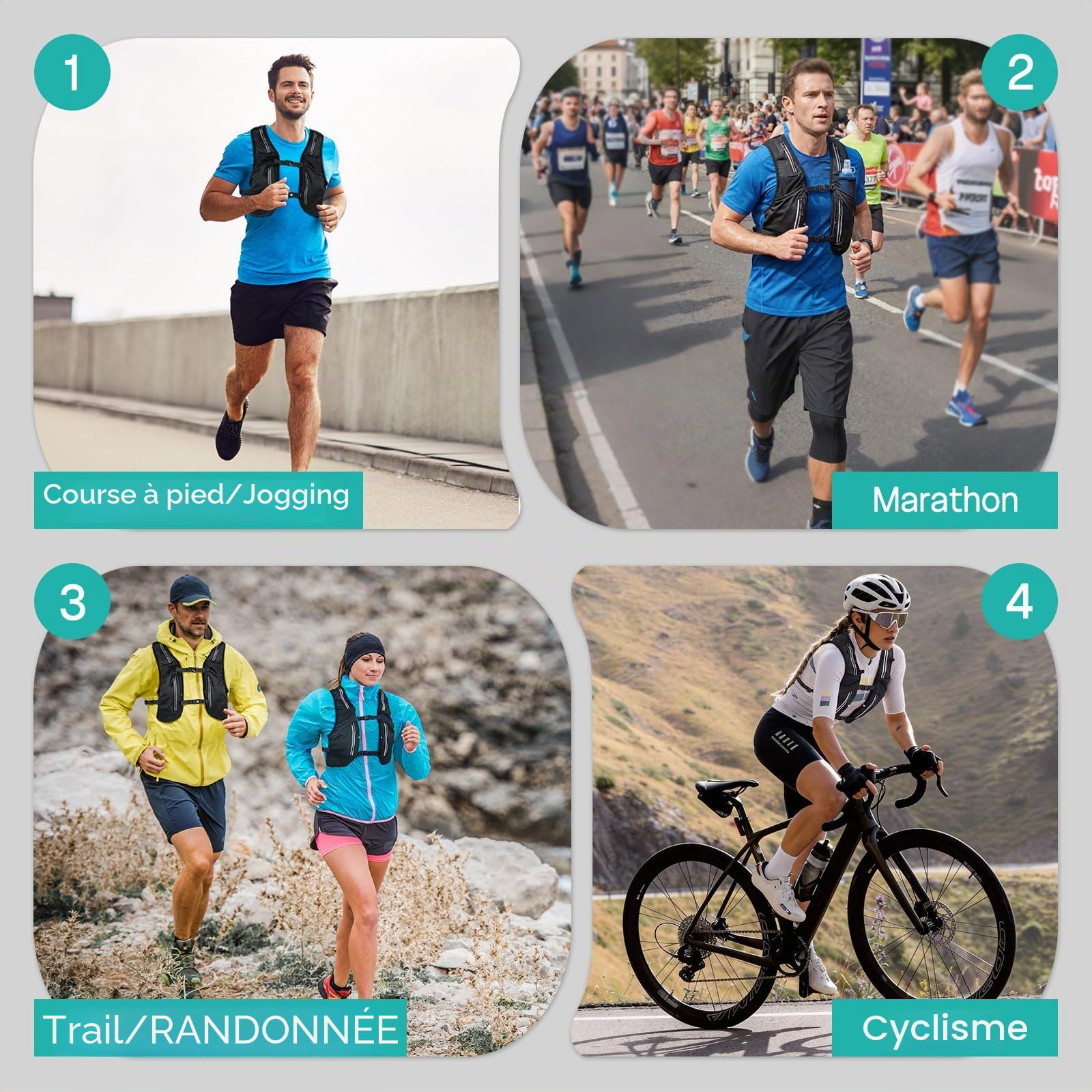 Nextyu Gilet Running Femme & Homme, Sac Hydratation Trail Léger Réfléchissant avec Gourde Souple 500 ML, Bretelles de Poitrine Réglables pour Course à Pied Randonnée Cyclisme Marathon