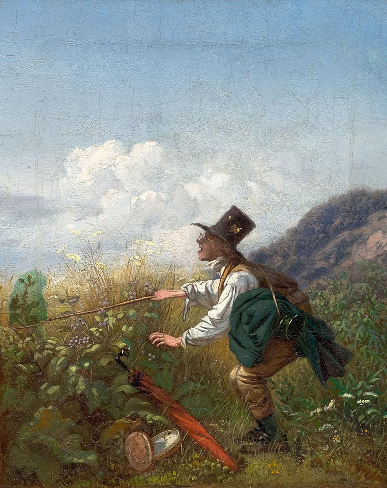 RZHRHJES Vintage Wall Art Picture on Canvas Wall Art Poster catcher Botanist by Carl Spitzweg Canvas Poster for Home Decor 60x90cm