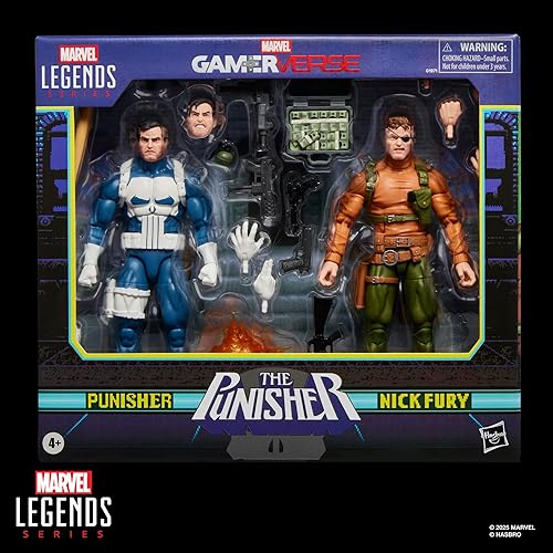 Miniatura 10 de Marvel Legends Series Gamerverse Punisher & Nick Fury, figuras de acción coleccionables inspiradas en videojuegos retro de 6 pulgadas