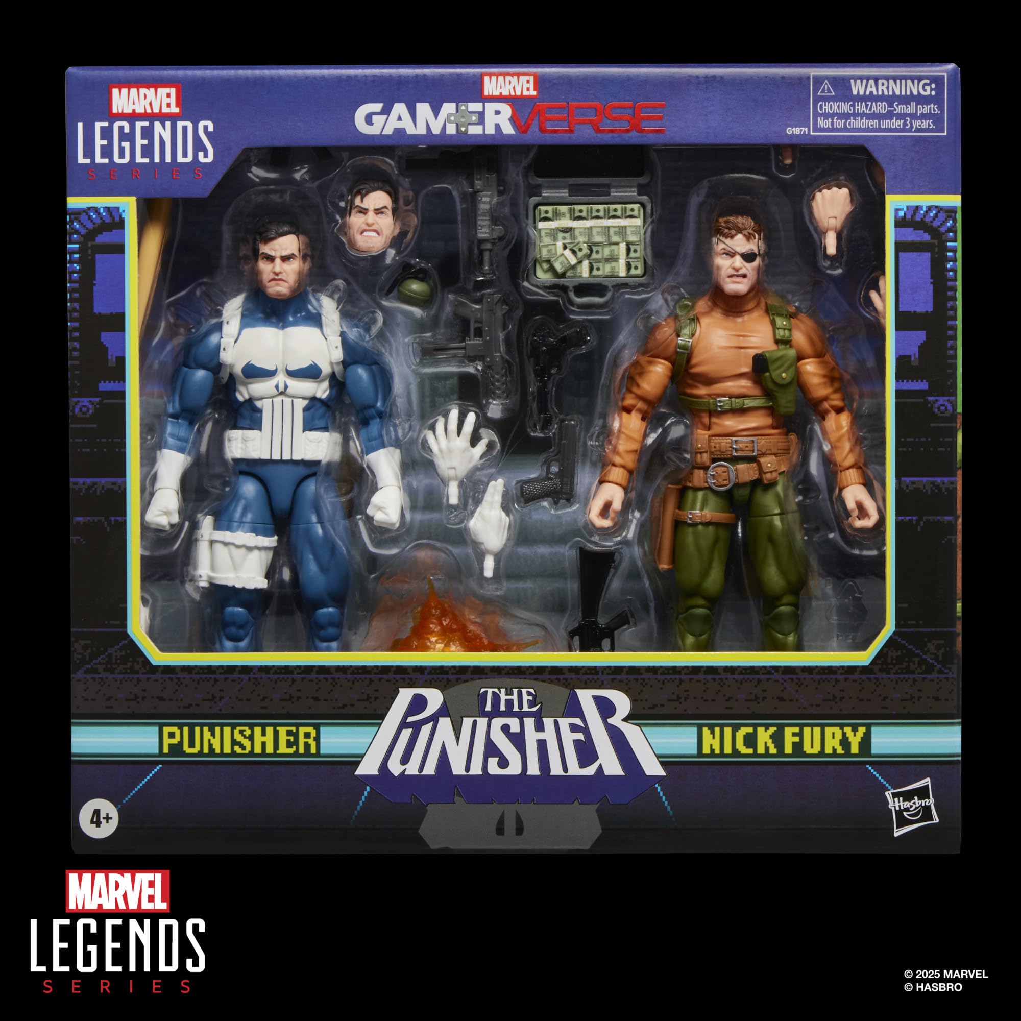 Marvel Legends Series Gamerverse, Punisher y Nick Fury, Figuras de acción coleccionables