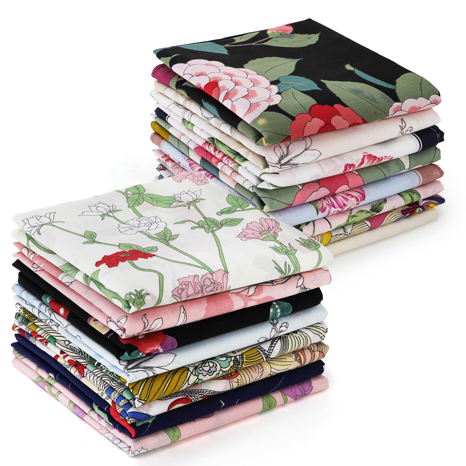 16 Pack Cotton Handkerchiefs for Women, 17.7 Inch Women Hankies with Vintage Floral Print, Soft Pure Cotton Ladies Hankies, Multi-color Pocket Square Towel for Gifting, Weddings, Tea Party-image-11