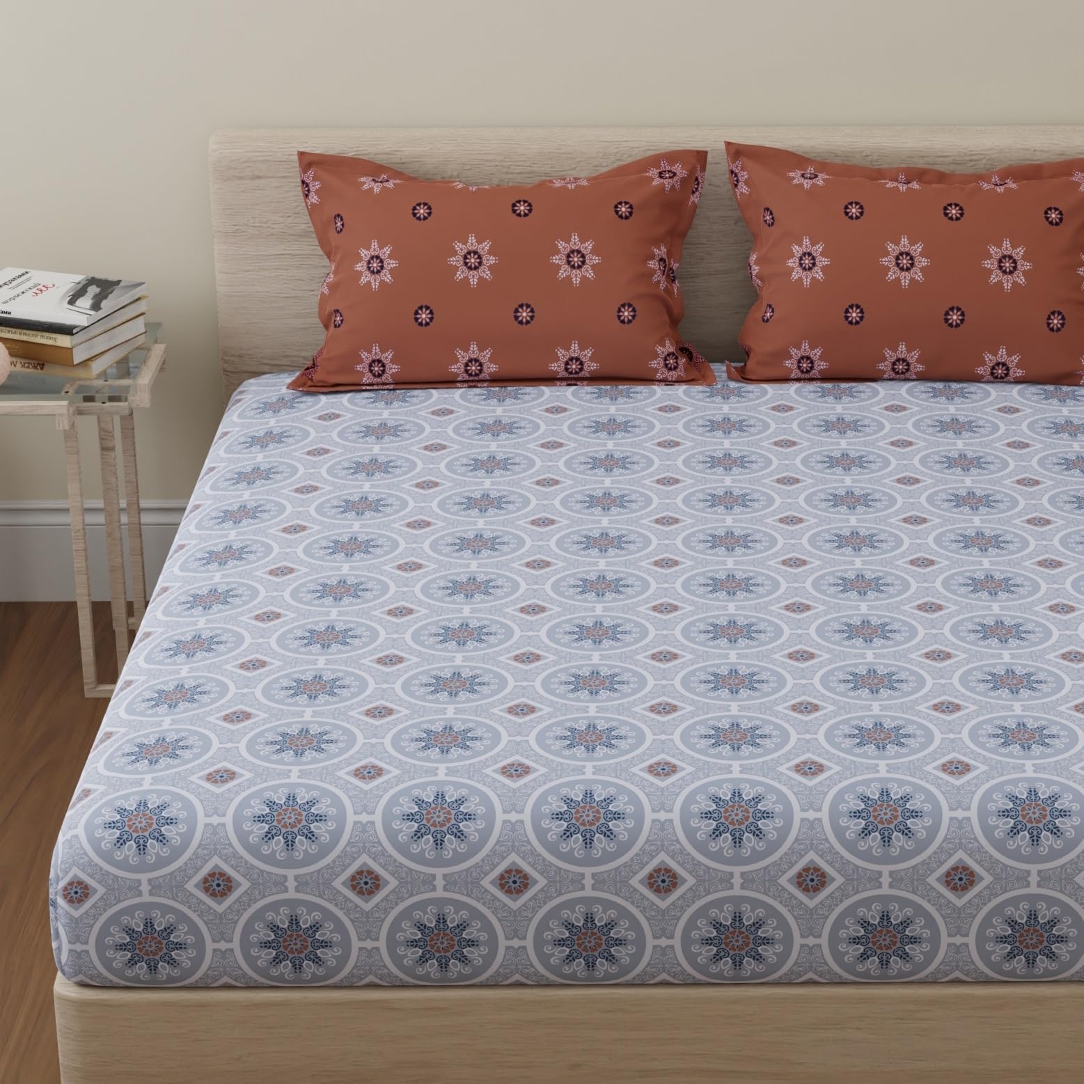 HUESLAND Mandala Bedsheets - Queen Size Cotton -11
